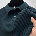 Męska koszulka polo casual z krótkim rękawem i guzikami