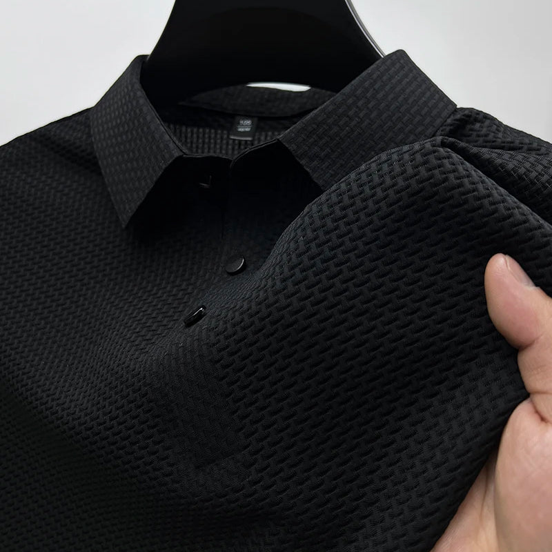 Męska koszulka polo casual z krótkim rękawem i guzikami