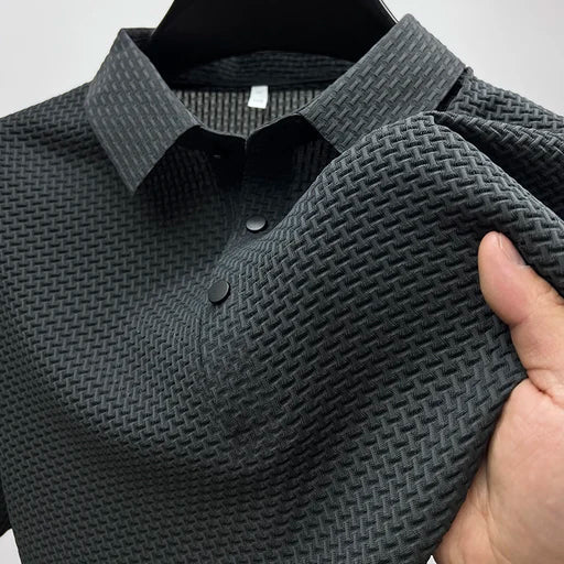 Męska koszulka polo casual z krótkim rękawem i guzikami