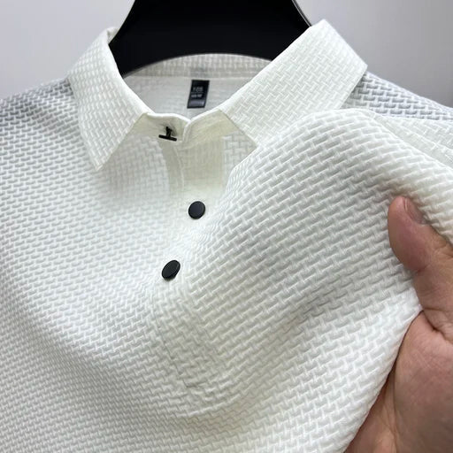 Męska koszulka polo casual z krótkim rękawem i guzikami