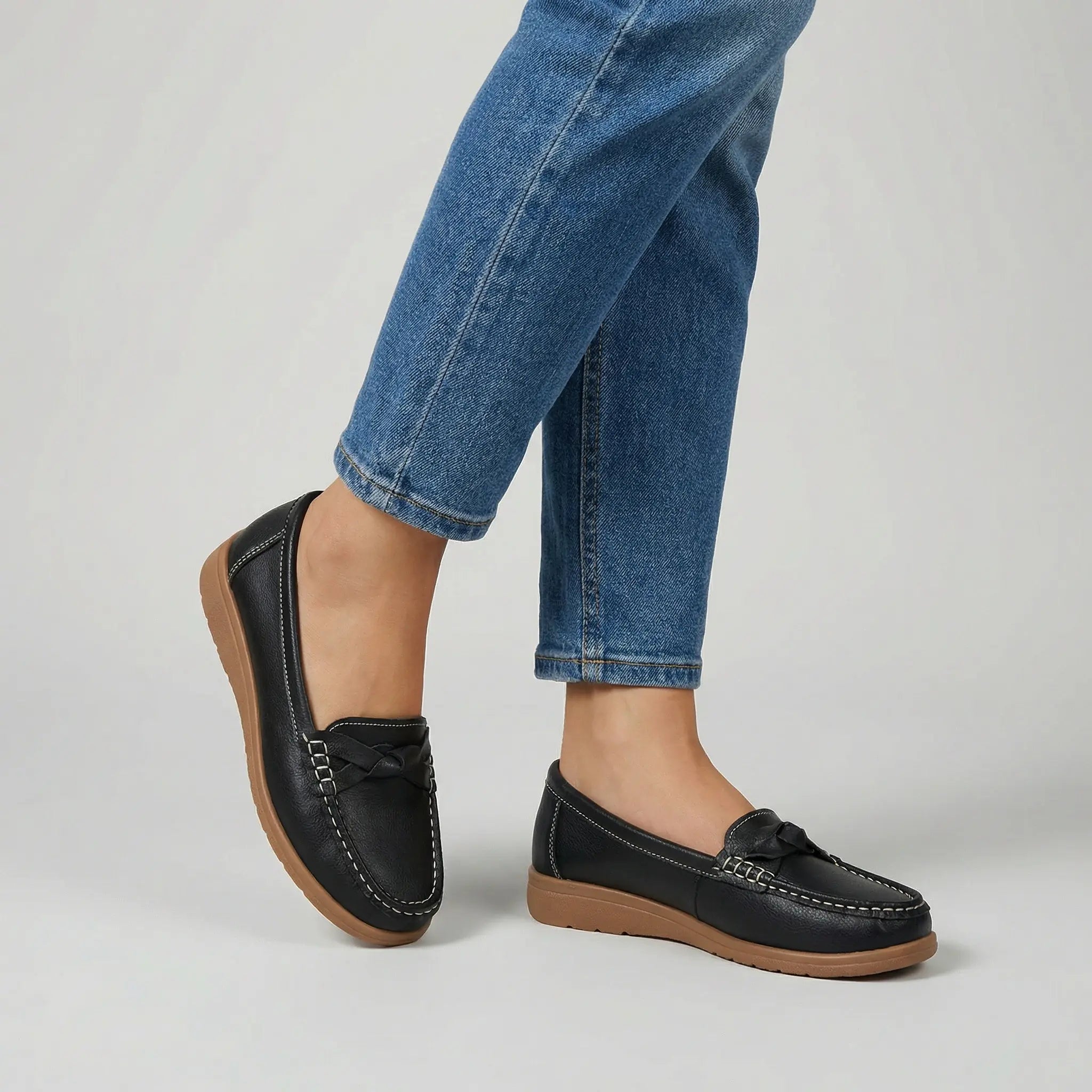 Damskie mokasyny casual wsuwane z niską cholewką na lato